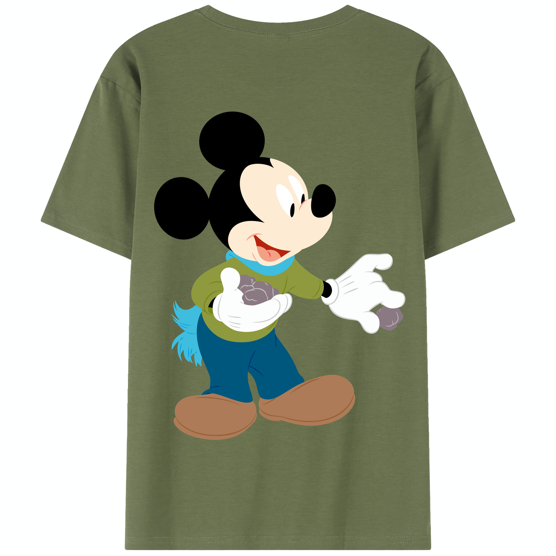 （画像用） ミッキーマウス Mickey Mouse 綿100％半袖Tシャツ（背面プリント）